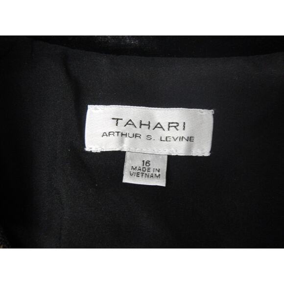 Tahari Arthur S Levine Blazer Jacket Womens Size 16 Gray Plaid 1 Button Collared - Picture 4 of 11